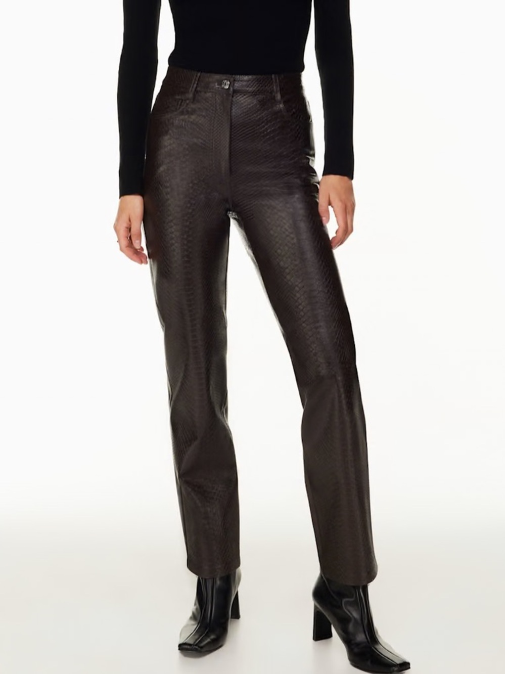 Iconic! Wilfred The Melina™ Pant Vegan Leather Python in Rich Mocha Brown! Sz 2